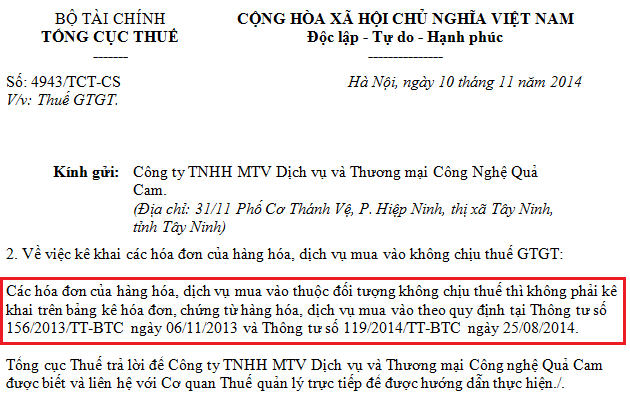 hoá đơn không chịu thuế có phải kê khai hoá đơn không chịu thuế có phải kê khai