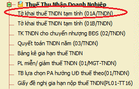 cách lập tờ khai thuế thu nhập doanh nghiệp tạm tính