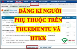 Cách đăng ký người phụ thuộc giảm trừ gia cảnh qua mạng