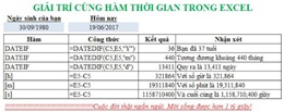 Công thức tính thâm niên công tác bằng Excel