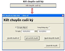 Các bút toán kết chuyển cuối kỳ kế toán trên Excel