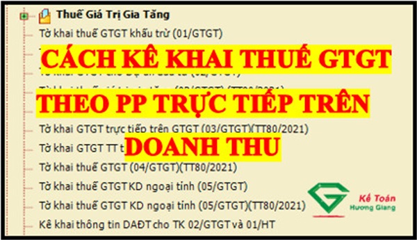 Kê khai thuế GTGT theo phương pháp trực tiếp trên doanh thu