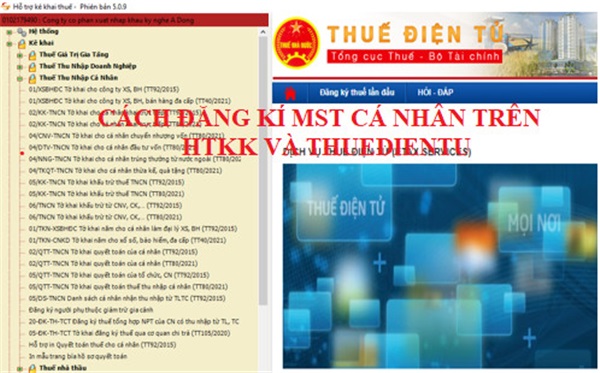 Cách đăng ký MST cá nhân trên HTKK và Thuedientu.gov.vn