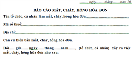 Mẫu báo cáo mất, cháy, hỏng hóa đơn GTGT Mẫu số BC21/AC