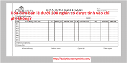 Bán hàng có giá trị dưới 200.000 không phải lập hóa đơn