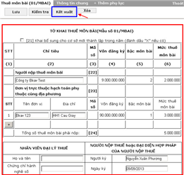 Cách lập tờ khai thuế môn bài mẫu 01/MBAI