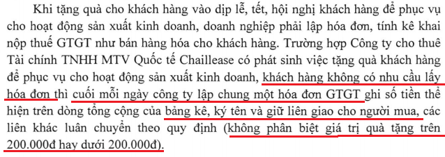 hàng cho biếu tặng trên 200k